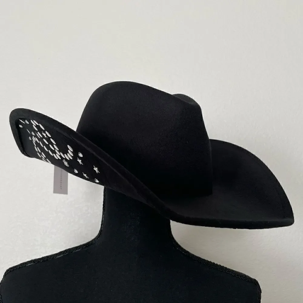NWT Anthropologie Studded-Brim Rancher Hat